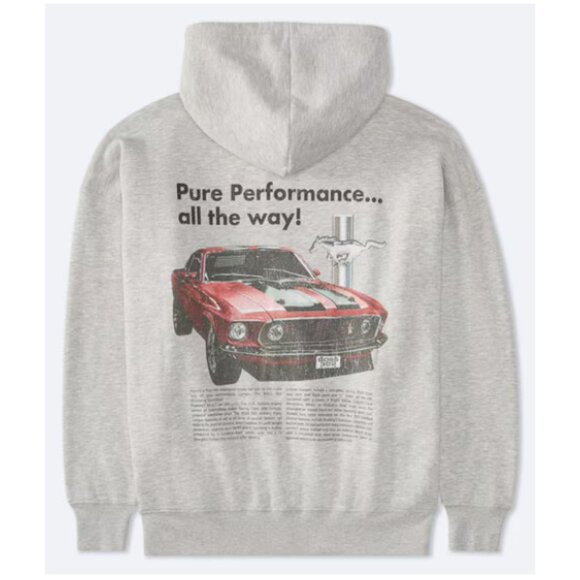 FORD Mustang Boss 302 Full-Zip Hoodie Gray Fleece Unisex Size M - Picture 2 of 7